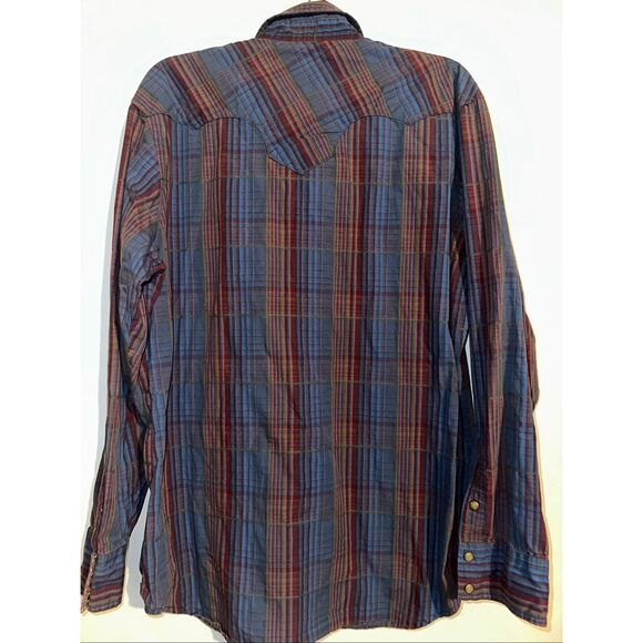 Wrangler Retro Men's Long sleeve Western Pearl Snap Sawtooth Pocket Plaid size X - Picture 4 of 8